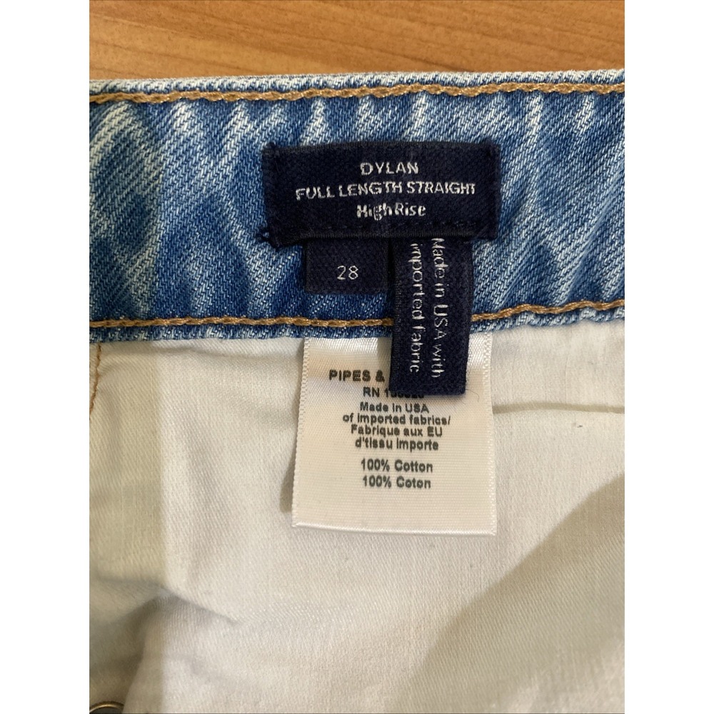 Veronica Beard Jeans Dylan Straight Leg Ankle High Rise Crop Distressed Size 28 - Picture 9 of 10